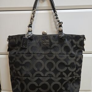 Coach Black Signature Tote Bag